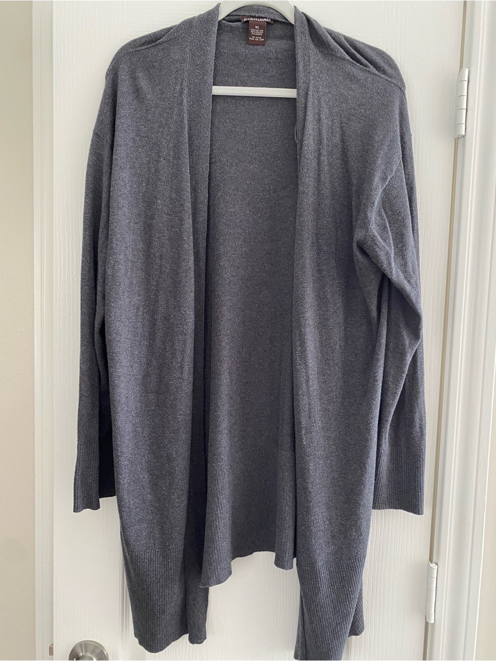 Elliott Lauren Open-Front Long Cardigan - Gray